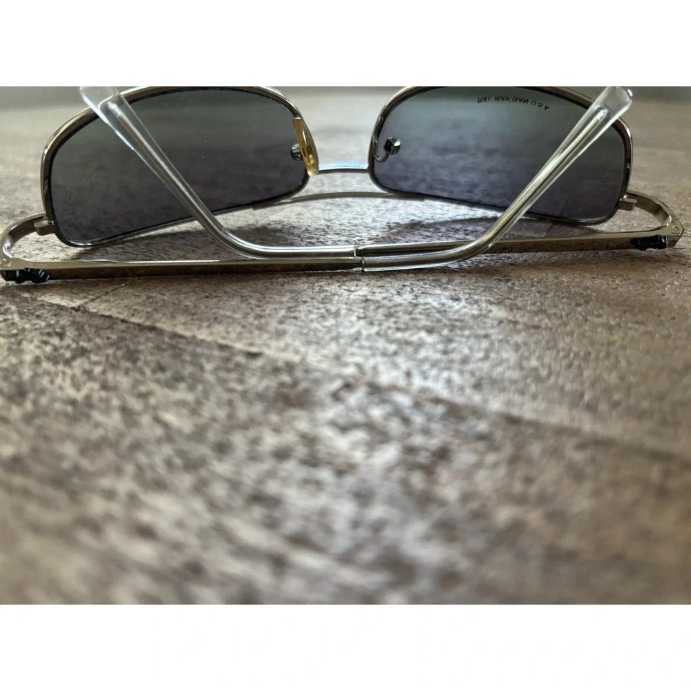 Vintage B&L Ray-Ban USA Aviator Sunglasses Silver Square Lens w/case Rare VTG OG